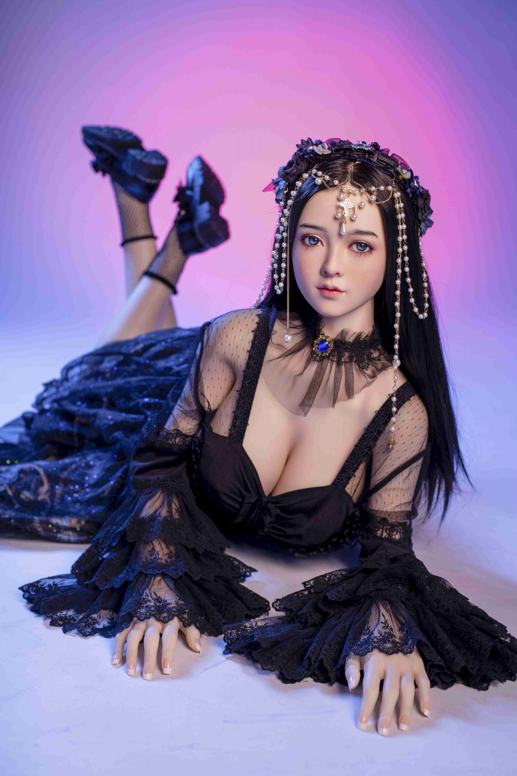 Sexualdoll Japanese black gothic cosplay realistic adult doll