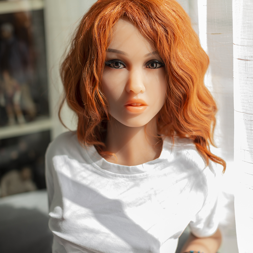 USA red curly hair sexdoll realistic adult doll 158cm TPE doll