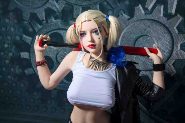 Harley Quinn cosplay anime girl realistic adult doll 158cm sexdoll - Image 2