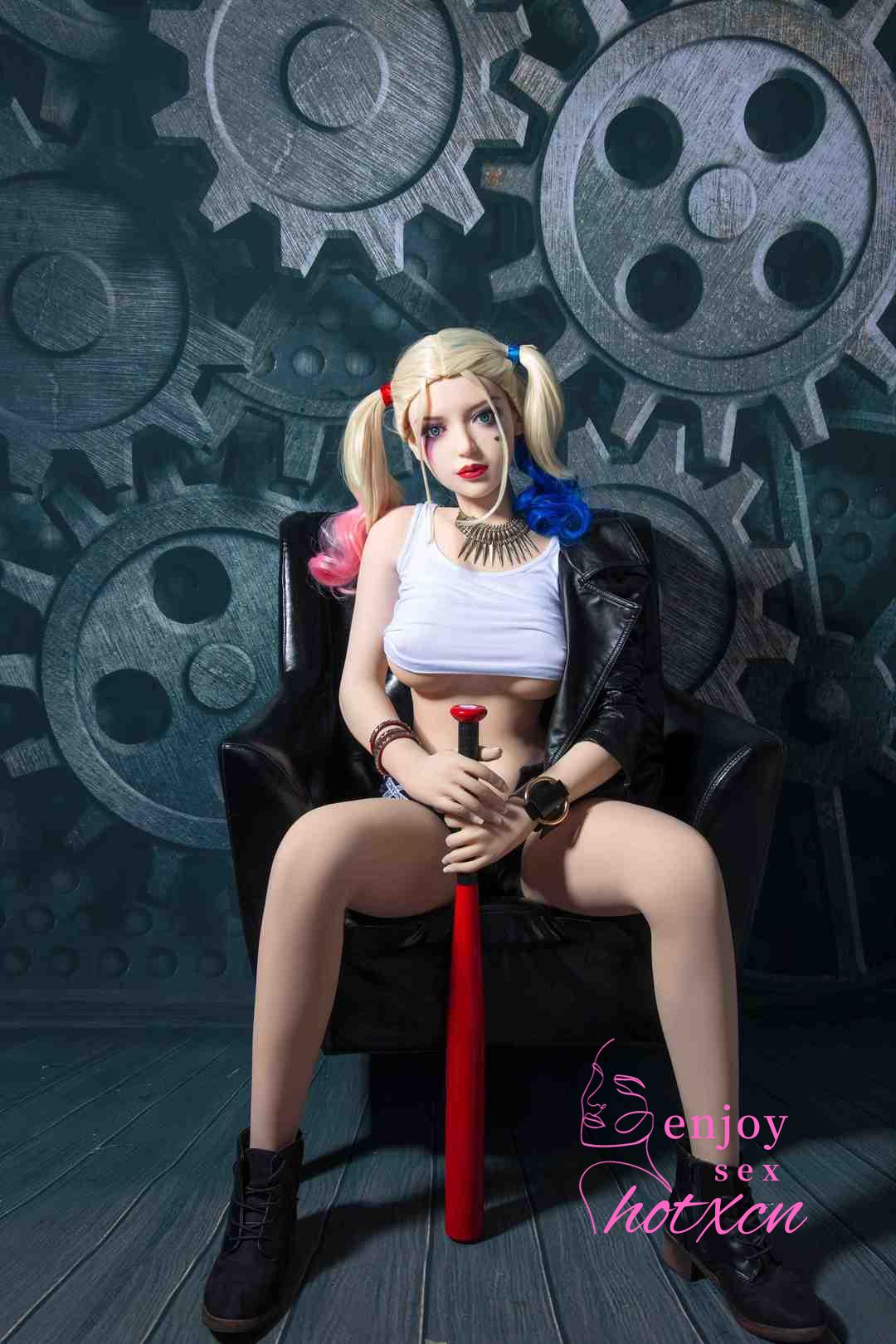 Harley Quinn cosplay anime girl realistic adult doll 158cm sexdoll - Image 33