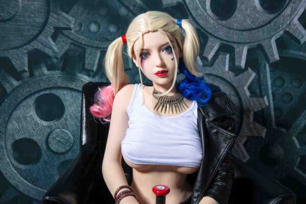 Harley Quinn cosplay anime girl realistic adult doll 158cm sexdoll - Image 32