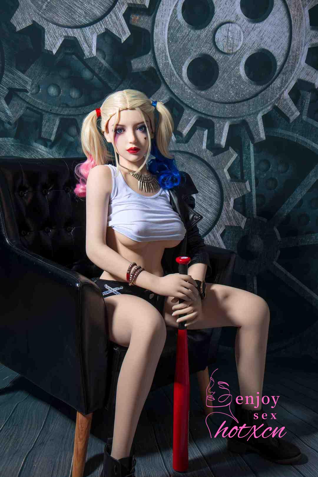 Harley Quinn cosplay anime girl realistic adult doll 158cm sexdoll - Image 30