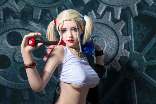 Harley Quinn cosplay anime girl realistic adult doll 158cm sexdoll - Image 14