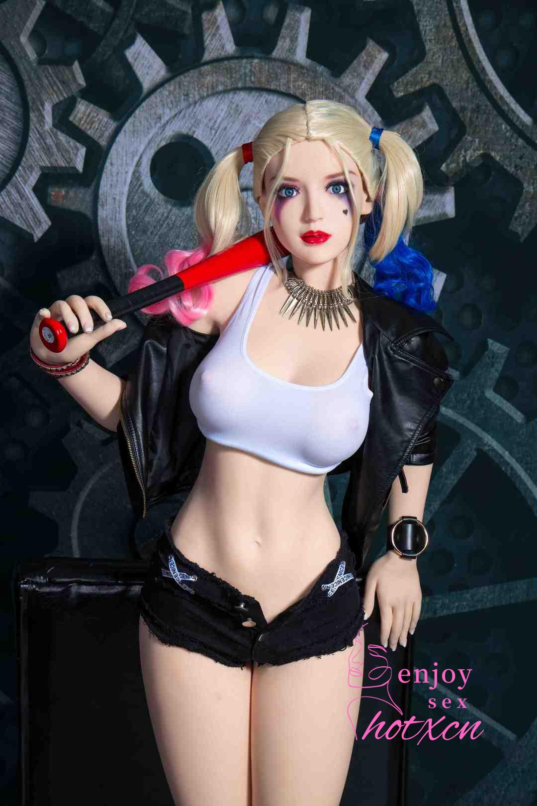 Harley Quinn cosplay anime girl realistic adult doll 158cm sexdoll - Image 25