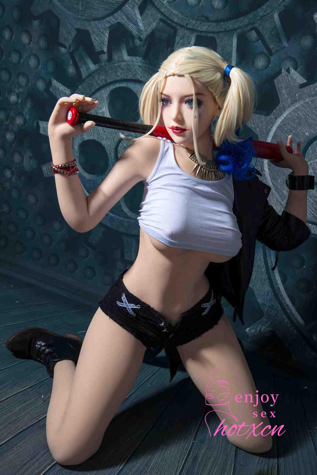 Harley Quinn cosplay anime girl realistic adult doll 158cm sexdoll - Image 11
